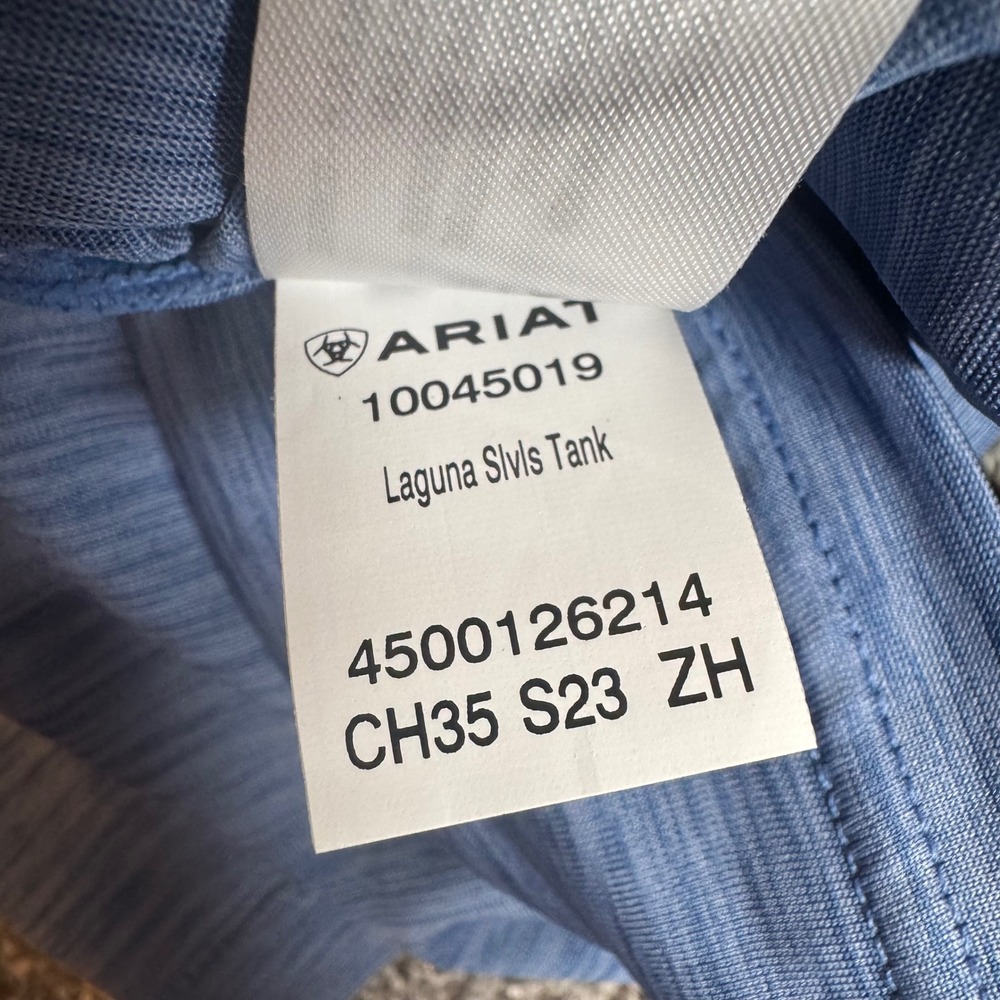 Ariat Tek Women Laguna Sleeveless Tank Coastal Fjord Blue Heather XXL NWT - Picture 9 of 10